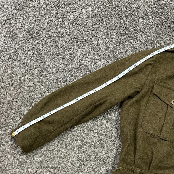 Vintage 1950s Army Jacket Greek Military Wool Coat Eisenhower Battle Dress Boxy - Picture 9 of 12